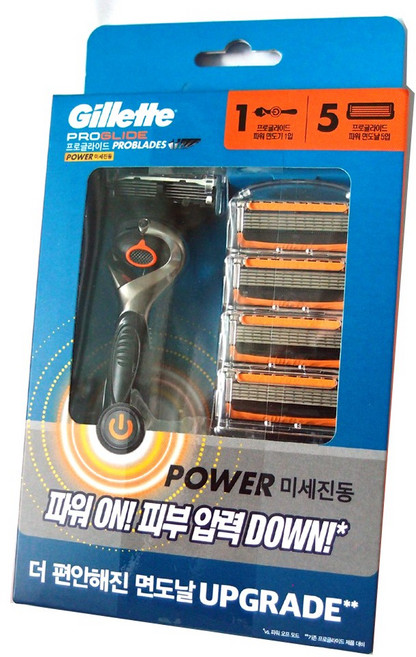 질레트 퓨전 프로글라이드 파워면도기+ 파워면도날5개입, 1개