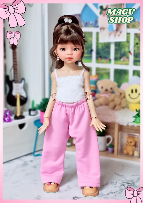 파올라레이나옷 32cm USD옷 26cm 도리스돌옷 30cm ( 핑크핑크 와이드팬츠 ) bjd 구체관절 인형옷 <완제품>, 파올라레이나 32cm, 1개