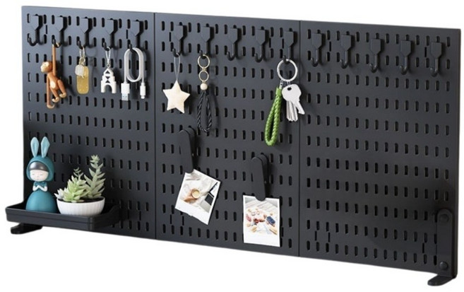 tinduo 다용도 파티션 타공판 테이블 수납 세트 책상 파티션 600x400mm 900x400mm, 블랙 XL