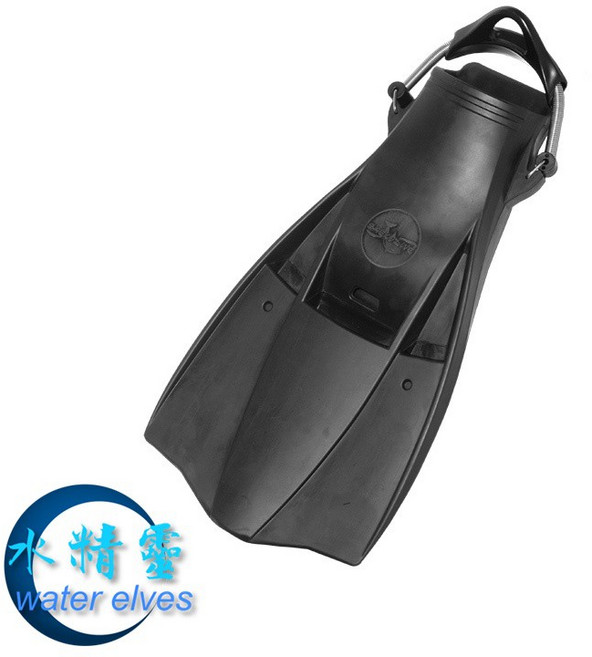 SAEKODIVE 橡膠潛水蛙鞋 (不鏽鋼彈簧鞋帶) - 水精靈 2315-2318, 黑色,2XL