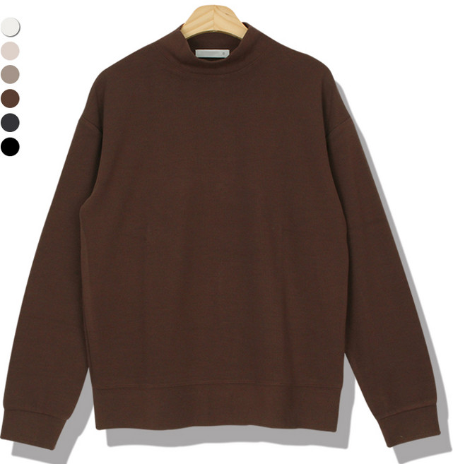 오마보이 남성용 베이직 모던 모크넥 반목 폴라티