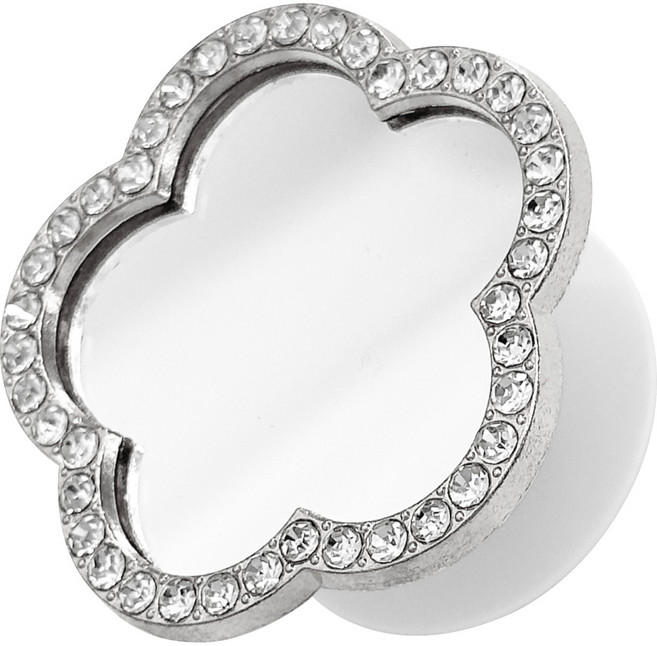 영스피플 디자인 큐빅 미러 스마트톡 그립 귀여운 하트 거울 핸드폰 휴대폰 톡거치대 스마트폰 홀더, 1개, 실버 플라워