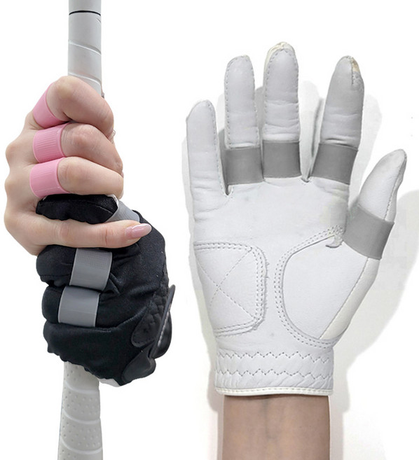 골프 굳은살 물집 미끄럼 방지 손가락 핑거 밴드 실리콘 골무 4개입, 그레이, 1세트