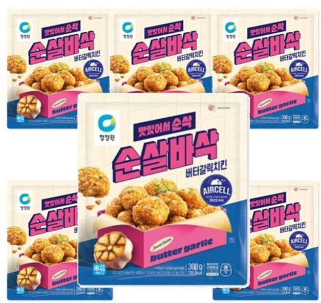 정원 청정원 순살바삭버터갈릭치킨 300g 6개