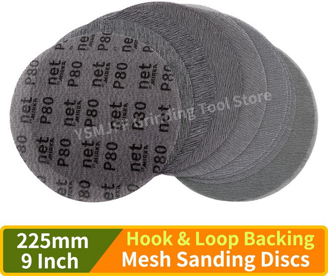 인치 메쉬 샌딩 디스크 먼지 방지 블로킹 225mm 그립 P80 P400 그릿 자동차 퍼티 마무리, B. 240 Grit, 5PCS