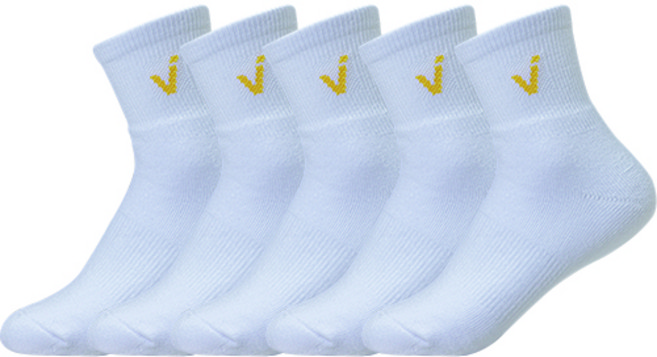 벤데타 스포츠 쿠션 로고 링글 중목양말 국대양말 5p, 옐로우, 5개