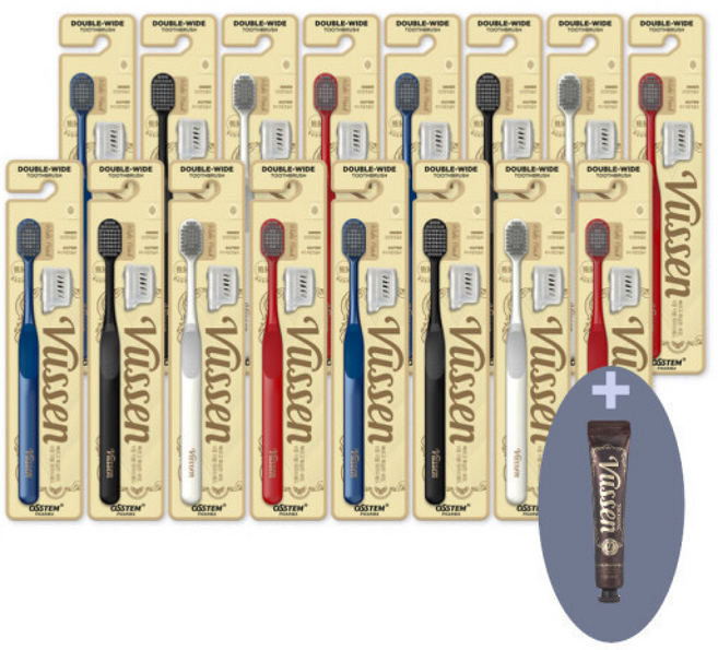 오스템공식 뷰센 더블와이드 칫솔 +뷰센 미니치약 | 잇몸질환 미세모, 1개, 1개입