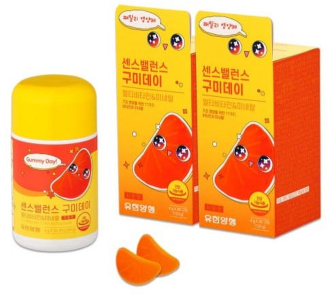 유한양행 센스밸런스 구미데이 멀티비타민 앤 미네랄 패밀리 비타민 x 30구미 2개, 1정, 1개