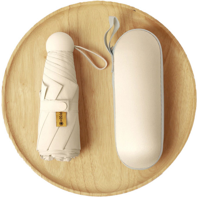 DANGZ UV 99.9% 튼튼한 5단 자외선차단 미니 우양산+ 케이스