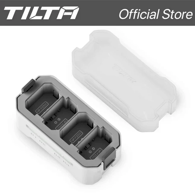 TILTA 화이트 카메라 배터리 충전 스테이션 2400mAh 휴대용 소니 NP-FZ100용 캐논 LP-E6(4채널)용