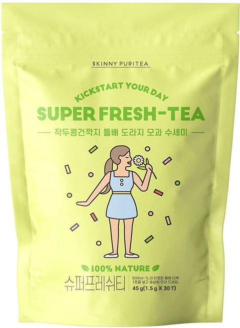 스키니퓨리티 슈퍼프레쉬티 작두콩차 삼각티백, 1.5g, 30개입, 1개 - 쿠팡