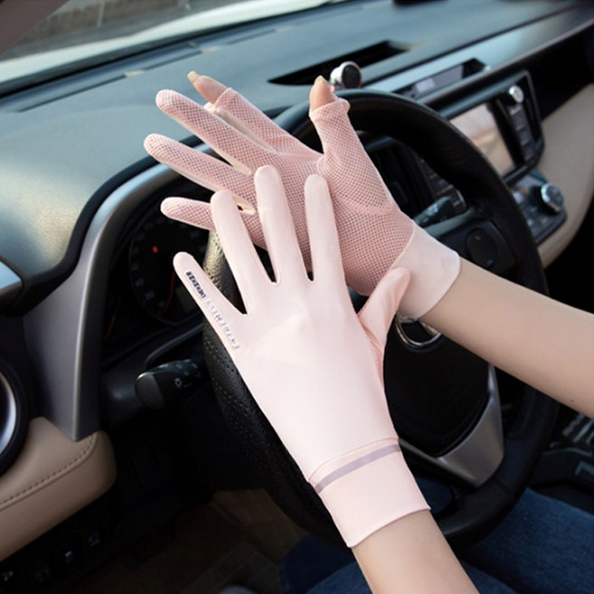 1+1 세트 자외선 햇빛 차단 쿨장갑 얇은 스판 매쉬 여성 쿨 장갑 여름 용 운전 등산 여자 자전거 손등 손가락 uv 여름용 여성용 야외 스포츠 용품, R99848P(, 1세트, 1세트, 핑크+핑크