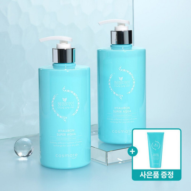(뷰티행사) 히아루론 폼클렌징 500ml 2개+200ml / 대용량 클렌징폼 모공까지 남김없이, 2개