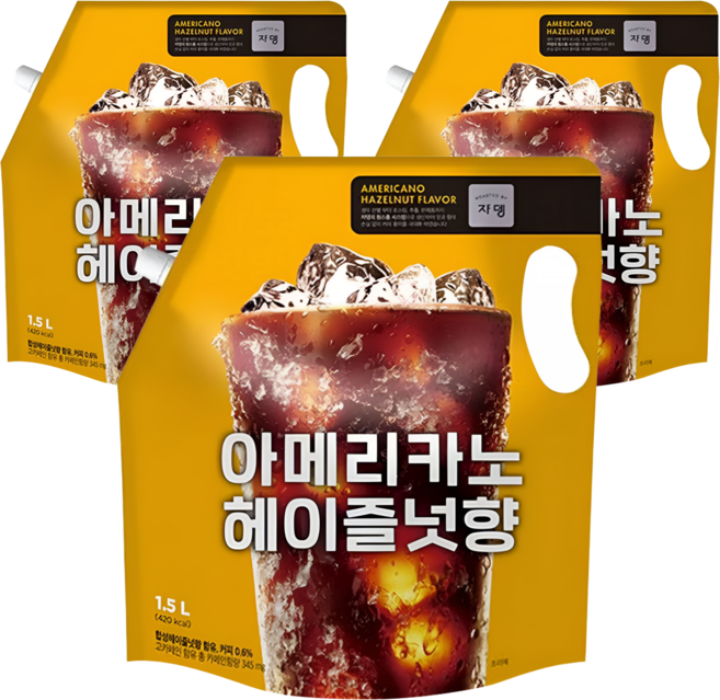 쟈뎅 아메리카노 헤이즐넛향 대용량 파우치 1.5L, 3개