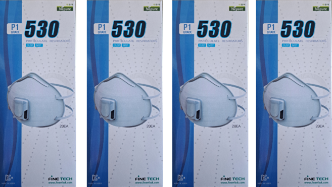 파인텍 530 안면부 여과식 2급 방진 마스크 산업용 공업용 80개