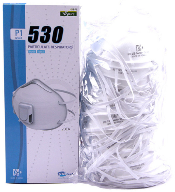 파인텍 방진마스크 2급 배기밸브 국산 1박스 20개 EV-530 분진 일회용, 2개, 20개입