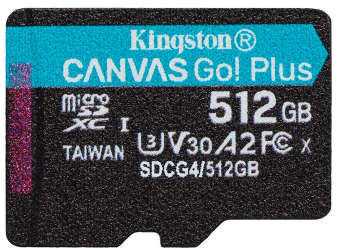 Kingston 金士頓 Canvas Go! Plus 512G SDCG4 記憶卡 microSD U3 高速記憶卡 TF卡, 1個, 512GB