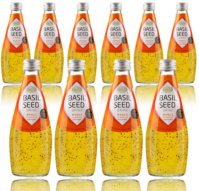 예이니식품 웰 바질시드 드링크 망고 (290ml) 유튜브주스음료수과일, 290ml, 10개