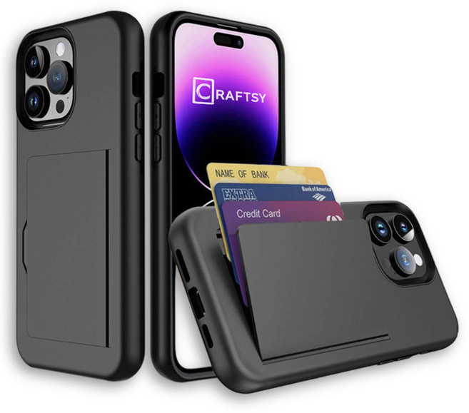 Craftsy 아이폰 12/13/14/15/16/17 시리즈 폰케이스 카드지갑 3장수납 케이스