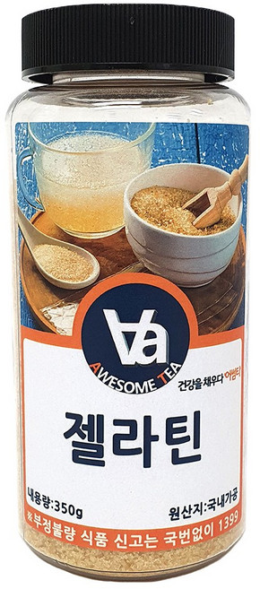 어썸티 국내가공 젤라틴 가루 분말, 350g, 1개