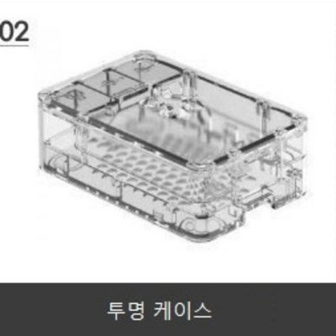 [정품] 라즈베리파이4 모델B 2GB+방열판 4GB+방열판 Raspberry Pi4 Model B 스타터키트, 투명케이스, 1개, 케이스