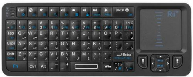속기키보드 Rii K06 미니 블루투스 무선 백라이트 키보드 2.4GHz IR 학습 터치패드 포함 안드로이드 TV 박스 맥 노트북 윈도우, 5) Arabic, 5) Arabic, 없음
