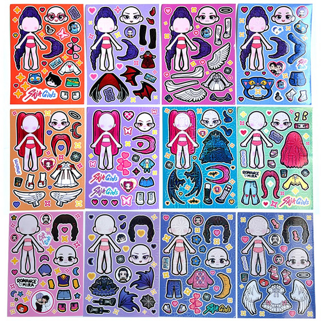 케이팝데몬헌터스 코디 스티커 12장 케데헌 굿즈 더피 호랑이 라푸유 캐릭터 종류스티커세트, 12매, S015