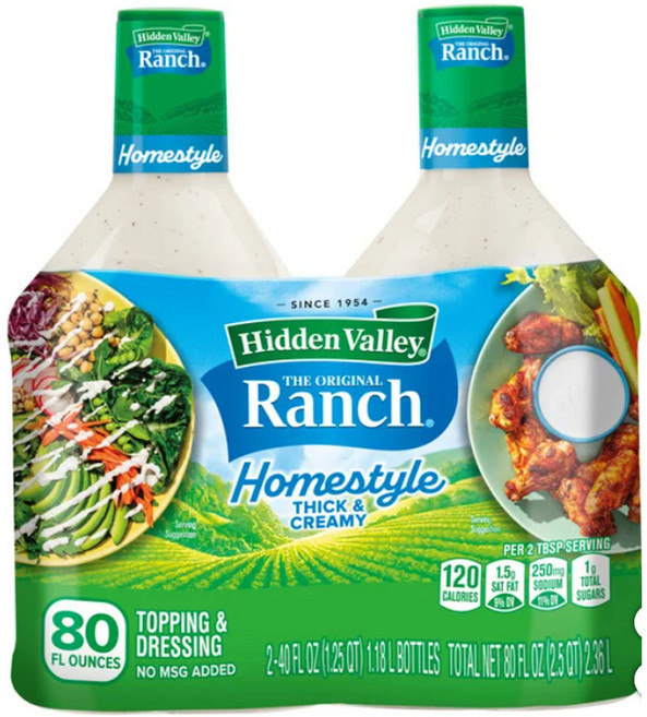 Hidden Valley 히든벨리 랜치 홈스타일 드레싱 앤 토핑, 2개, 1.18L
