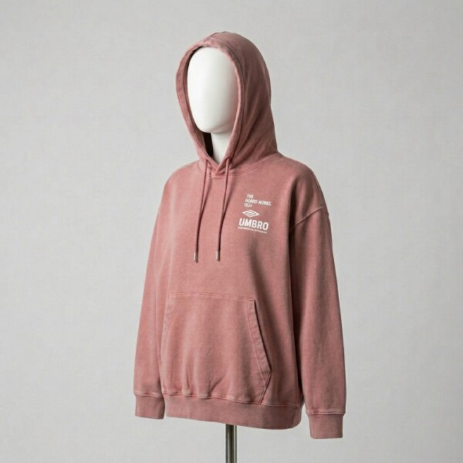 [엄브로] HBL 엄그레이 빈티지 아플리케 후드 티셔츠 CORAL PINK UR121CHD21 CPK1