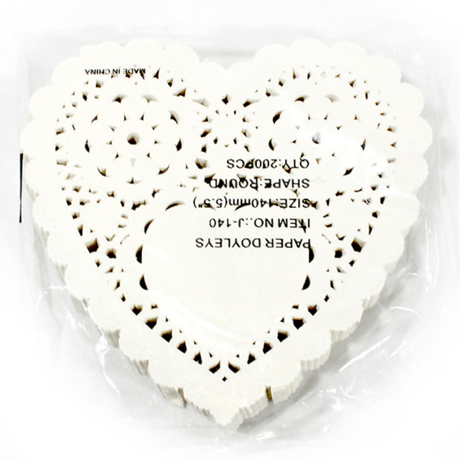 도일리 페이퍼 하트 14cm 200장, 2개