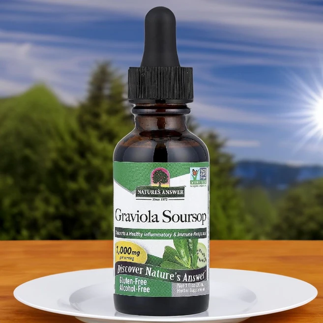 네이처스앤서 그라비올라 허브 액상 스포이드 소스솝 1000mg 30ml, 1개 - 쿠팡