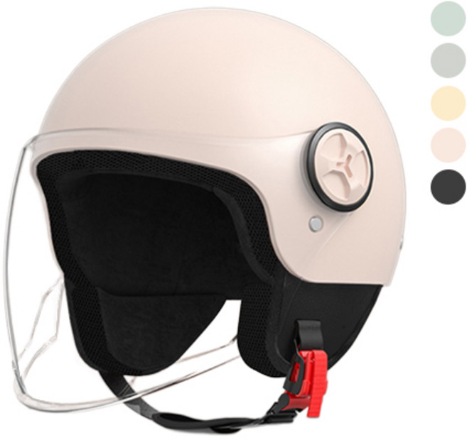 서브22 오토바이 스쿠터 메쉬 반모 헬멧, 라이트핑크