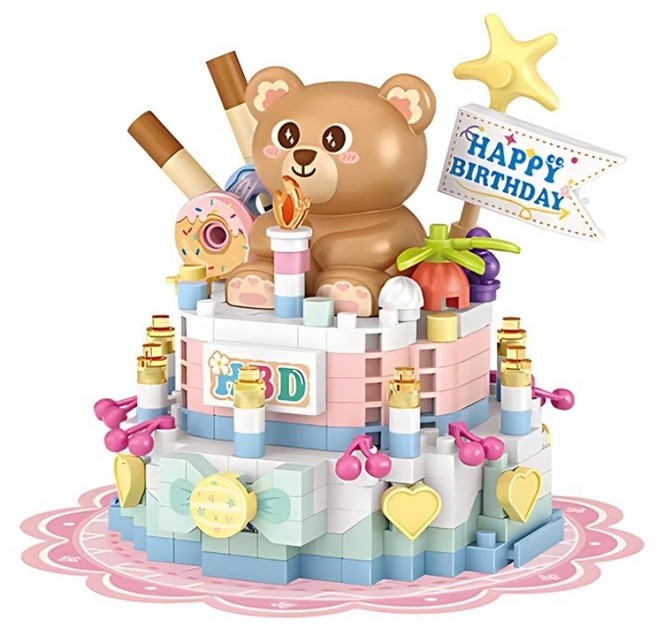 LOZ 나노블럭 미니블럭 캐릭터 후르츠 하우스, 42.베어 라빈스, 1개