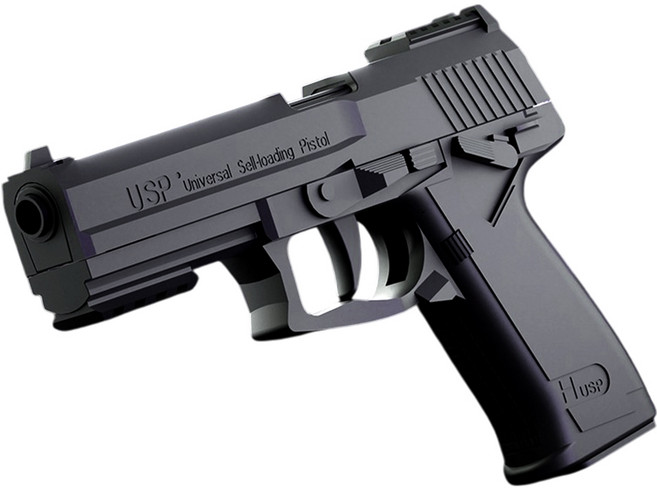 UB 자동연사 USP 권총 탄피 배출 에어 소프트건 너프건, 1개, 블랙