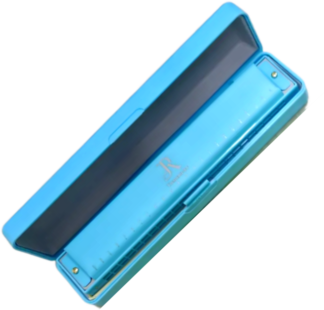 JDR 하모니카 AH-24 하모니카 복음 트레몰로 컬러, 1개, 블루