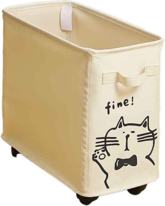 고양이 틈새 이동식 접이식 수납바구니, 화이트, 1개