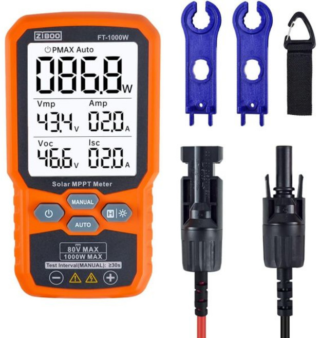 ZIBOO FT-1000W Solar Panel Tester MPPT Meter - 1000W Max Power 80V/35A PV Module for Voc/Isc Open, 1개