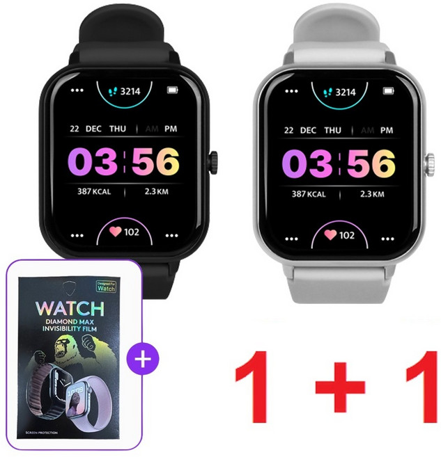 펭카 스마트워치2 PSW2004 블랙 실버 2세트 블루투스 웨어러블 초등학생 커플세트