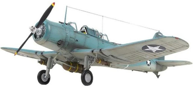 아카데미과학 1/48 미해군 USN SB2U-3 미드웨이 해전 프라모델, 1개