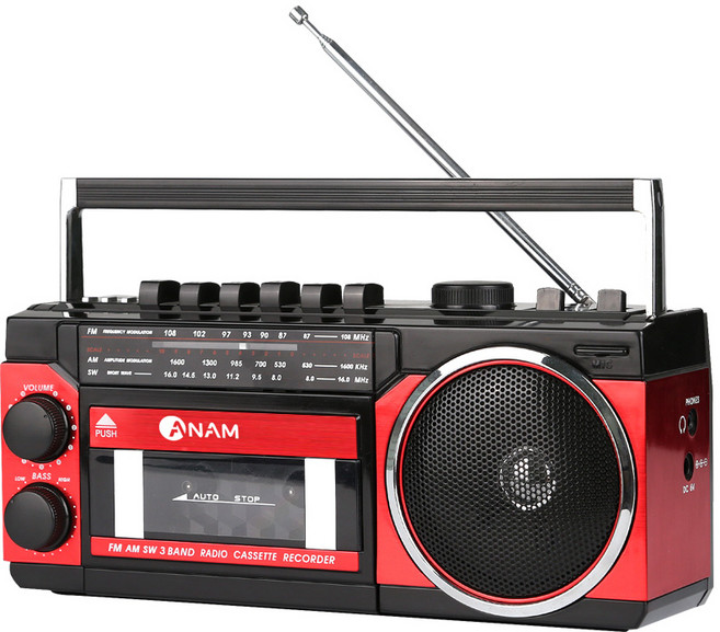아남 A-36 레트로감성 라디오 카세트플레이어 레드 USB SD카드재생, 정드림닷컴 본상품선택