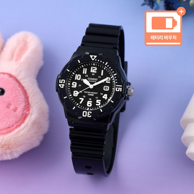 카시오 초등학생 키즈시계 패션 학습 선물용 어린이 아동 여아 우레탄 아날로그 손목시계 + 배터리 바우처