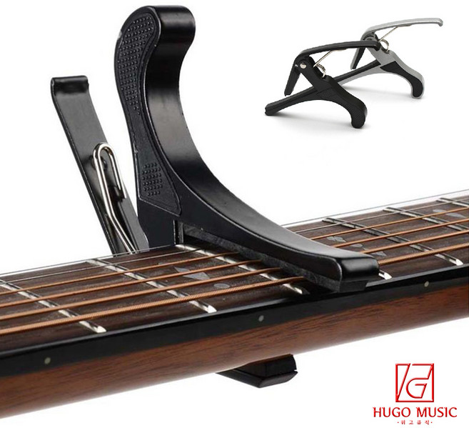 위고뮤직 기타카포 GWEQ-2 통기타 일렉 우쿨렐레 카포, 실버, 1개
