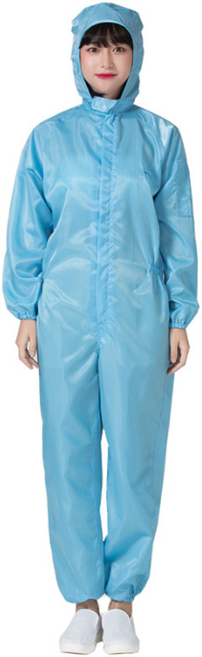 [대욱]원피스 정전기 방지 작업복 세트 공장 작업장 남녀 정전기 방지 작업복, 푸른 색, 1세트