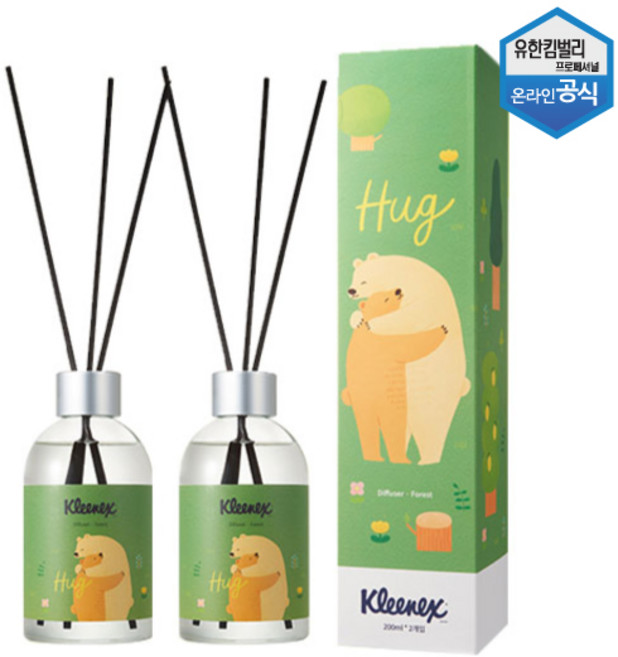 크리넥스 허그디퓨저 포레스트향 200ml 2개입 56062, 단품, 2개