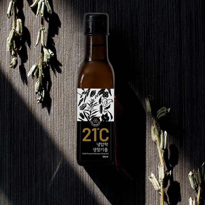 참기름 21도씨 냉압착 생참기름, 1개, 160ml