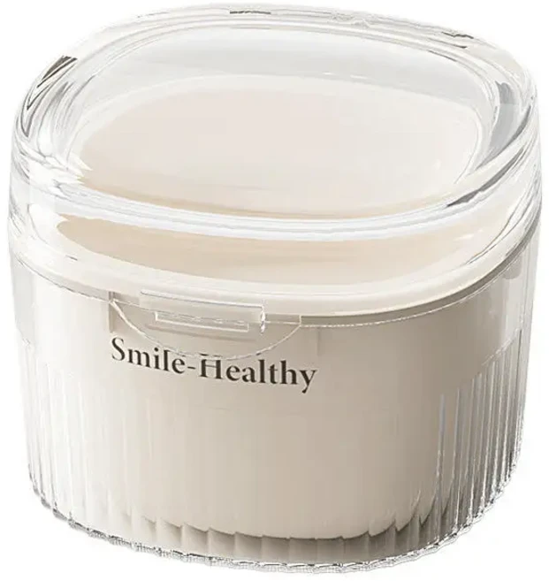 2025 핫 신제품 틀니 보관함 케이스 칫솔 세트 치아 유지 용 컵 포함, 01 white