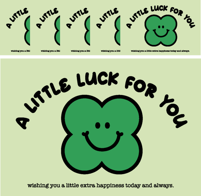 [무해해] 메세지카드 + 편지봉투 4종 혼합 세트, 20개, 클로버