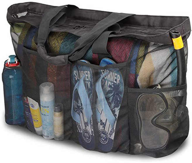 주니지니네 특대형 메쉬 다용도 비치백 해수욕장 물놀이가방