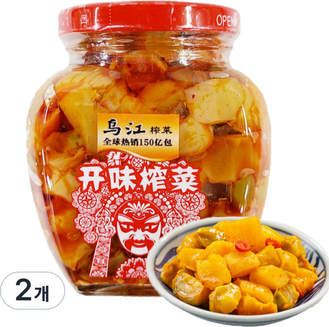 터보마켓 중국식품 우쟝 카이웨이 짜차이 절임반찬 우장 짜사이 하반채, 300g, 2개