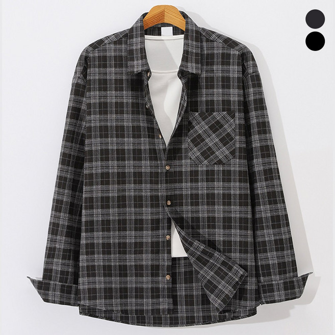 후앙스 오버핏 캐주얼 타탄9 체크 셔츠 MSST-7487